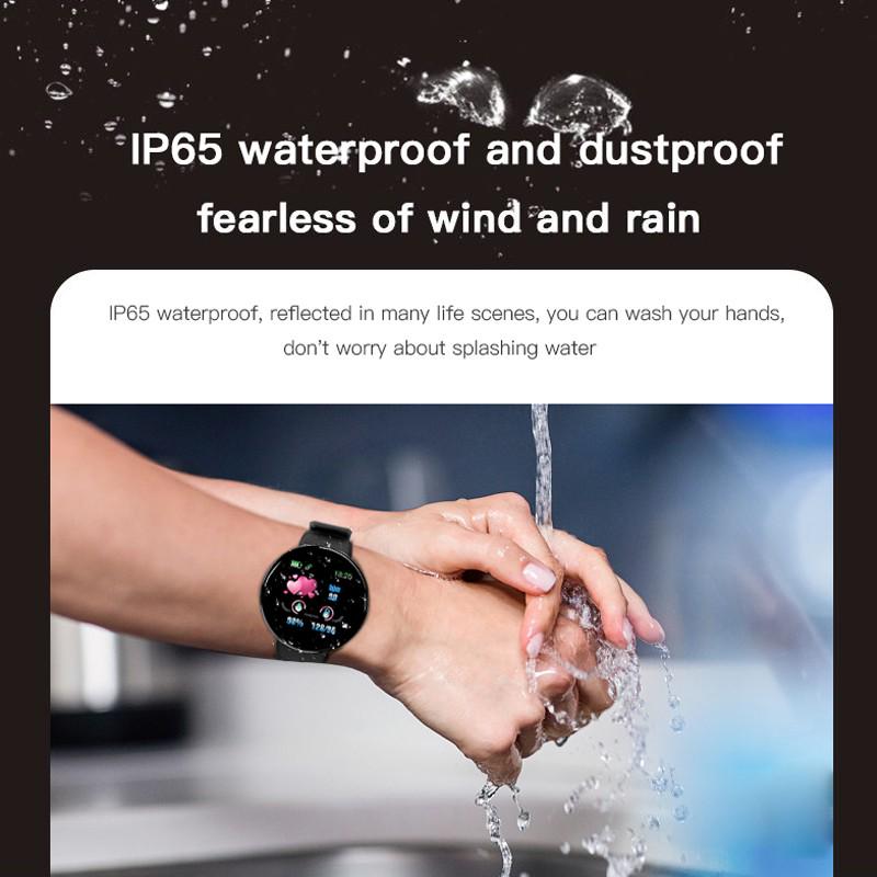 Smart watch from سوق وفر, D18 model with digital display, black strap, and fitness tracking features.
