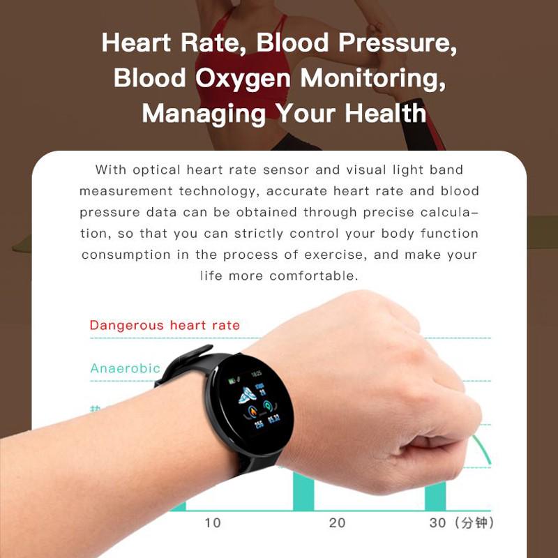 D18 Smart Watch from سوق وفر, displaying a sleek black design with a digital screen and fitness tracking features.