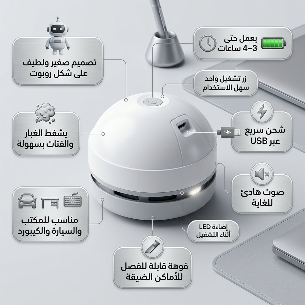 • منظف روبوت للمكتب