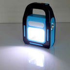 Outdoor solar flashlight with power bank, portable LED light for outdoor use, rechargeable solar-powered illumination.