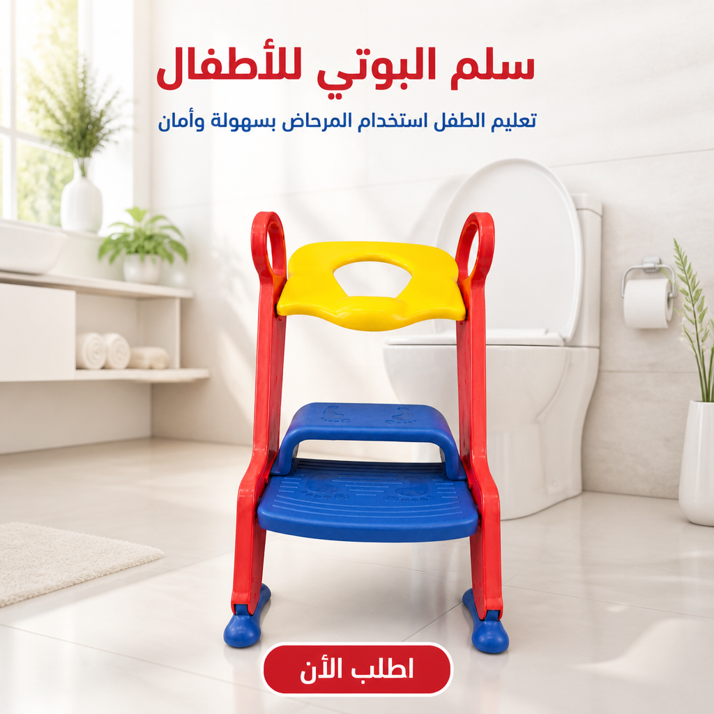 بوتي بسلم للأطفال 2 في 1 من سوق كوم، مصنوع من مواد عالية الجودة، يظهر تصميم مريح وآمن للأطفال.