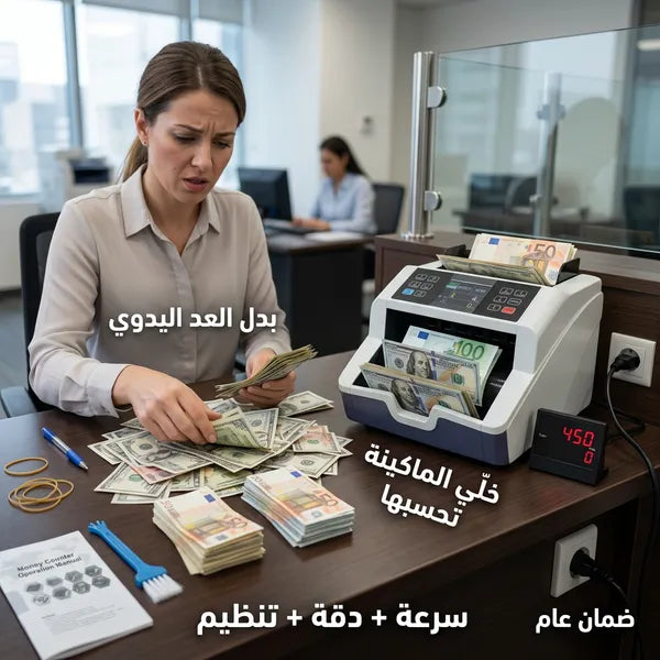 ماكينة عد النقود الحديثة ضمان عام