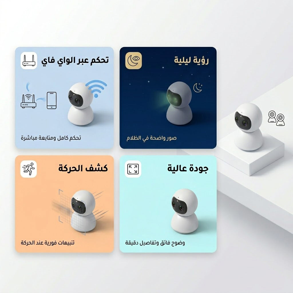 "	عرض قطعتين كاميرا مراقبه واي فاي"