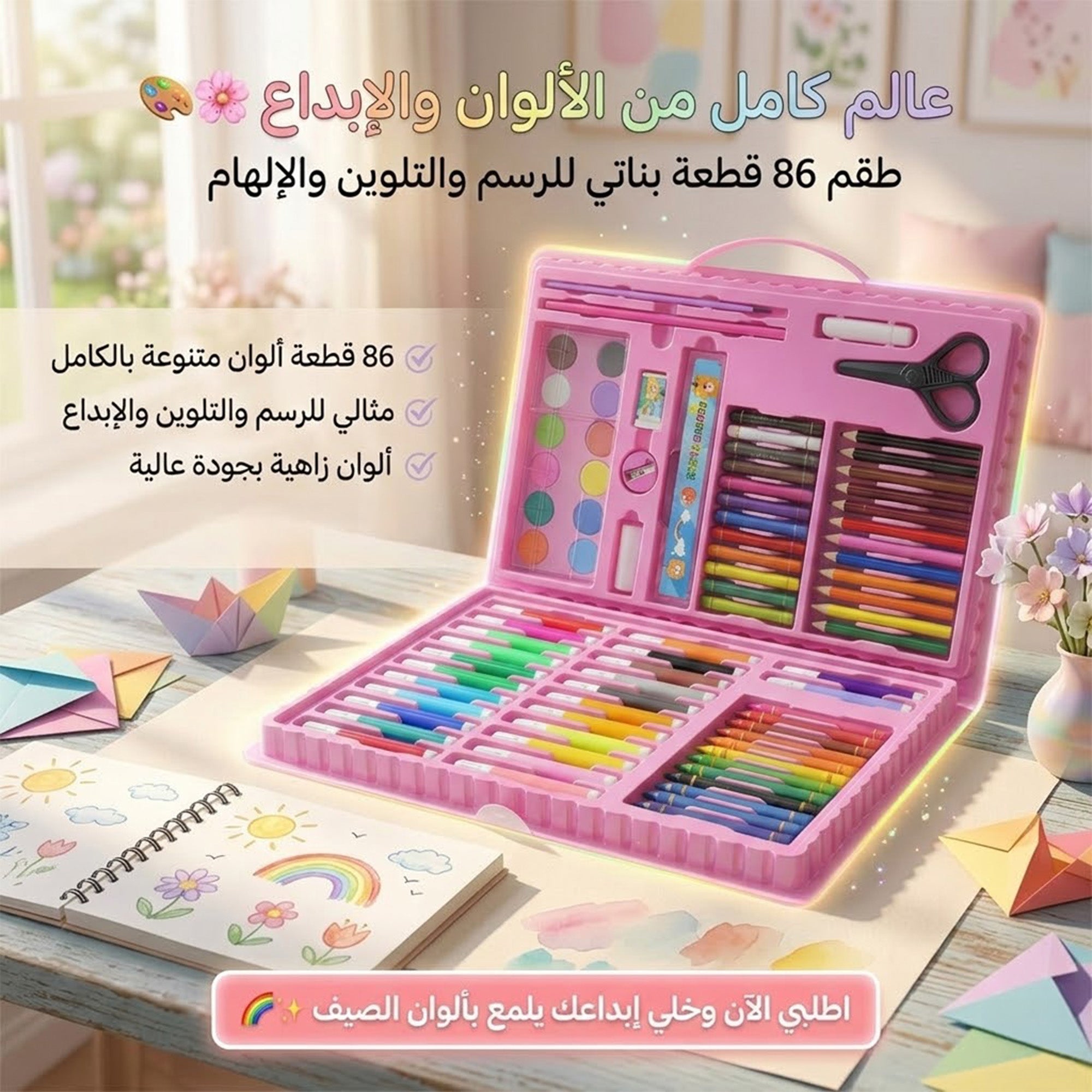 مجموعة الوان متعددة 86  قطعة بناتى