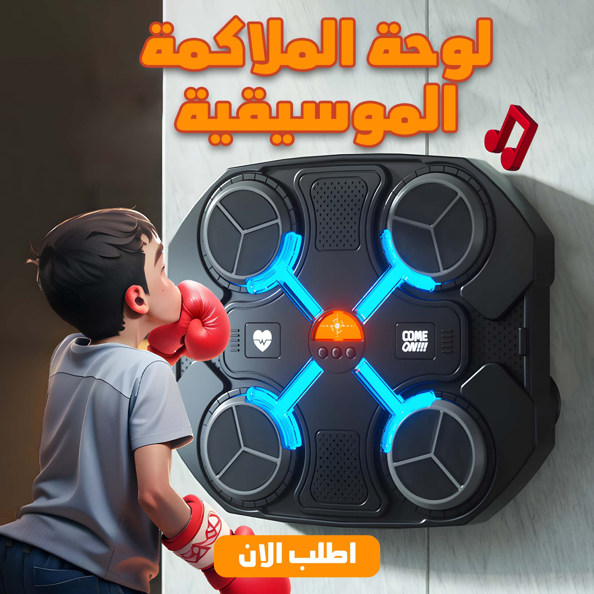 • لوحة الملاكمة الموسيقية اسود