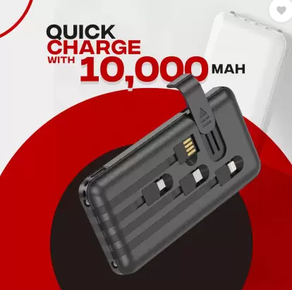 • EARLDOM PB41 Power Bank 10000 MAH Built in cables