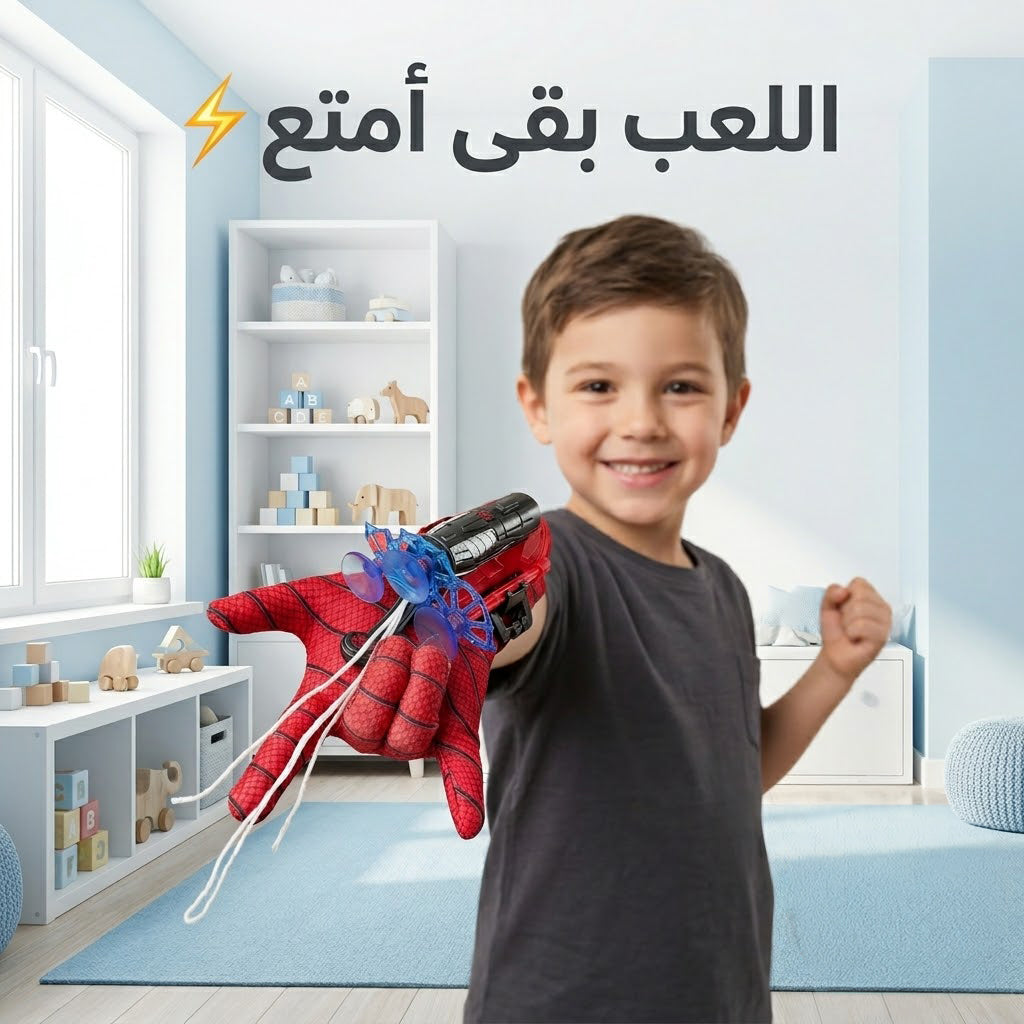 قفاز سبيدرمان للأطفال - لعبة تقمص آمنة وممتعة من البلاستيك المتين