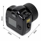 Mini black sports camera accessory for cycling, compact and lightweight, designed for secure mounting during bike rides.