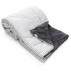 • لحاف شتوي فرو دبل فيس Gray Striped 220*235cm