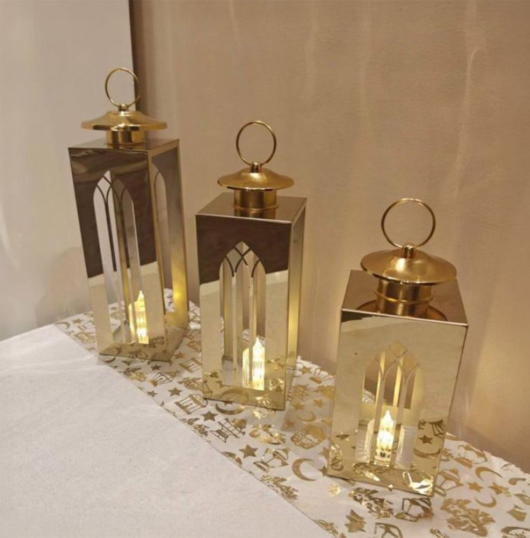 3 فانوس رمضان ديكور معدني