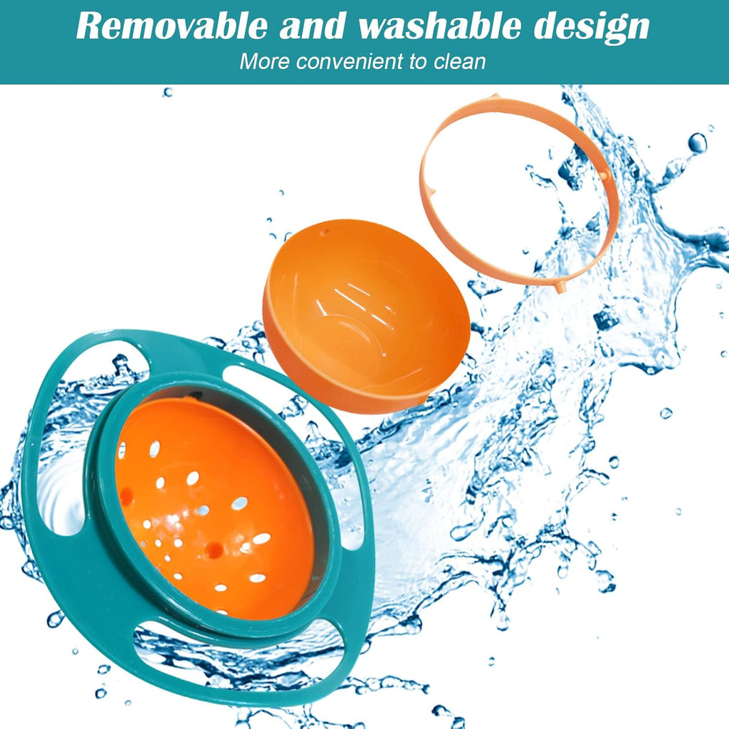 Child-friendly 360-degree rotating tray accessory with colorful design, perfect for kids' dining and play activities.