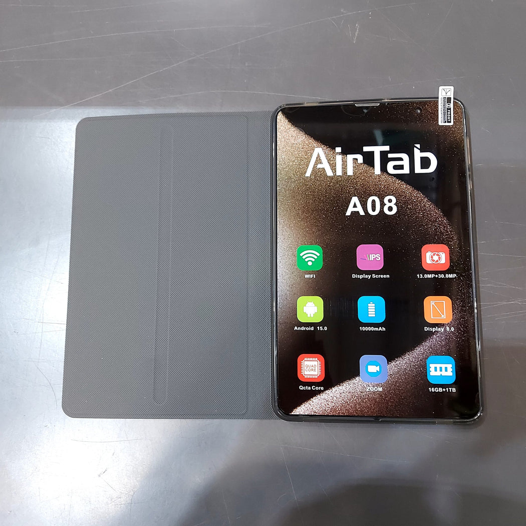 تابلت أيرتاب مساحة تيرا  A08 (ضمان عام )  بكيبورد بلوتوث + باور بنك 10,000 ميللي هيدية و مجموعة هدايا