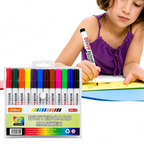 Color watercolor paint set for drawing and art, featuring various vibrant pens and brushes in a professional art tools collection.
