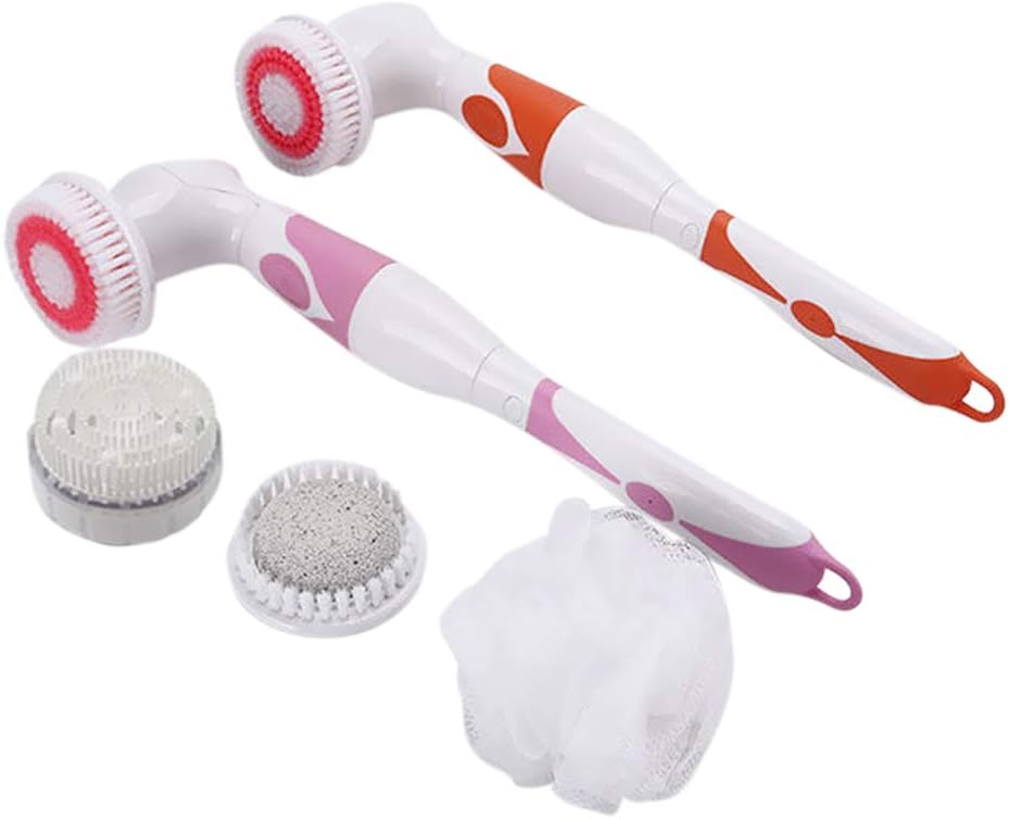Electric 4-in-1 body and shower cleaning brush from سوق كوم, featuring ergonomic design and multiple attachments for personal care.