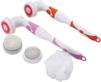 Electric 4-in-1 body and shower cleaning brush from سوق كوم, featuring ergonomic design and multiple attachments for personal care.