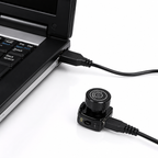 Mini micro camera for cycling sports in black, compact smart accessory for capturing action during bike rides.