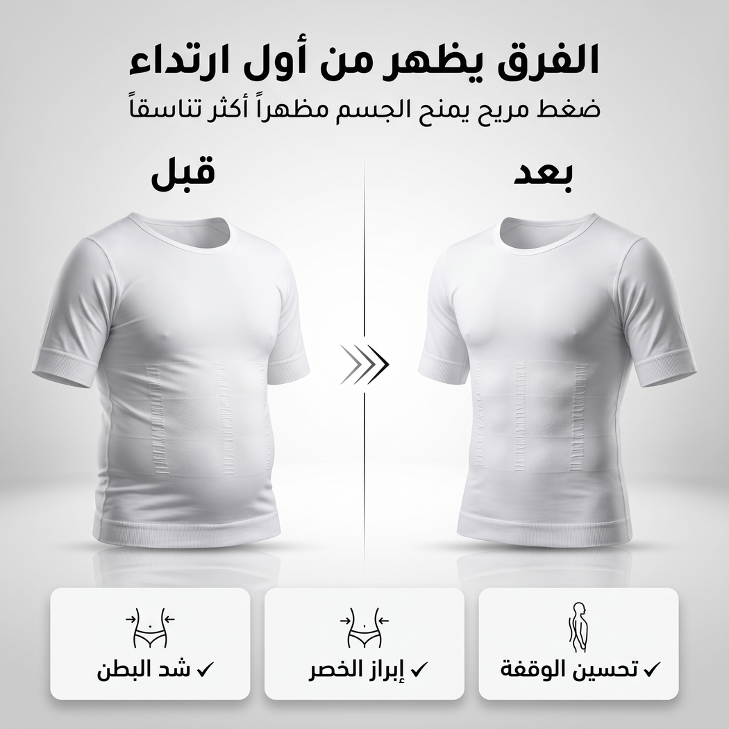 مشد الجسم للرجال باكمام قصيرة ٢XL