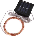 Sun-powered LED string lights for outdoor decoration, featuring solar energy efficiency and decorative lighting for gardens and patios.