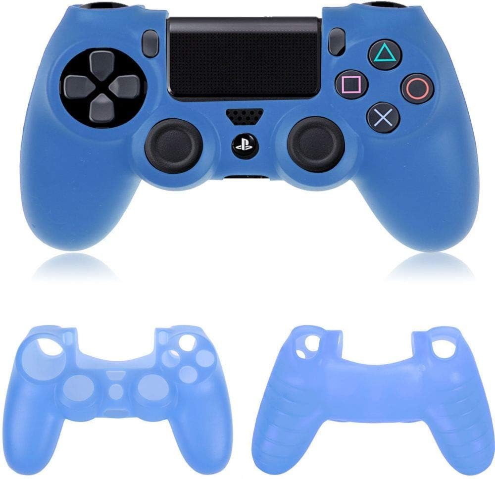 غطاء سيليكون أزرق لحماية جهاز تحكم PS4 من الخدوش