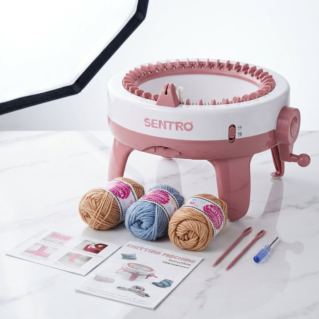 Handmade wool knitting machine by سوق الأمانة for making sweaters, hats, socks, and scarves for adults and children.
