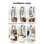 Small magical faucet heater device from سوق كوم, showing the compact design and easy installation for hot water access.