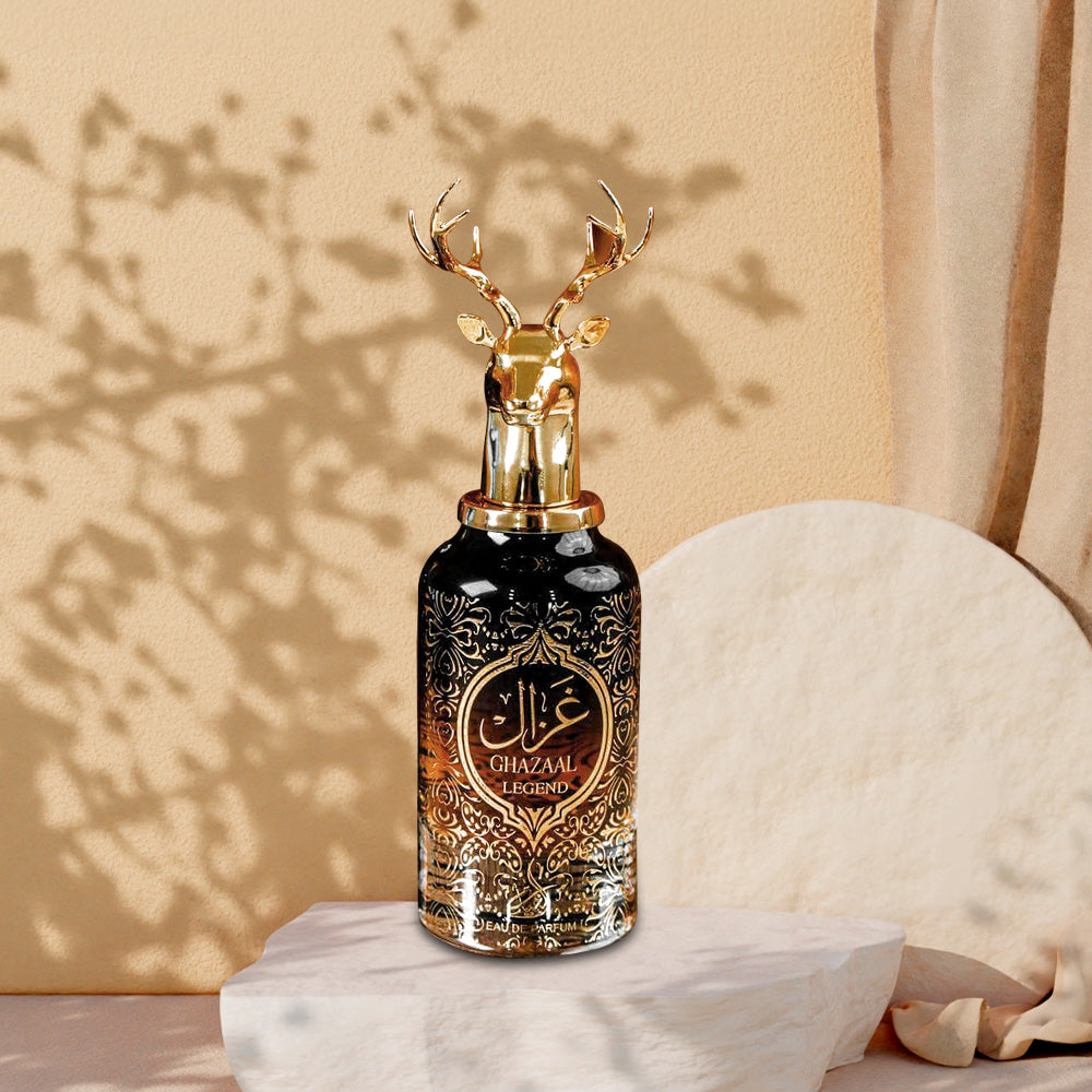 عطر غزال الأصلي 100 مل - أسود وأبيض عود فاخر طويل الأمد