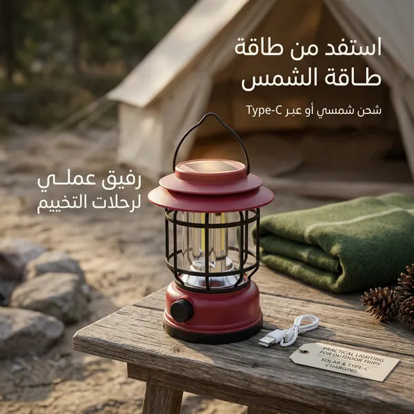 سراج بر وتخييم كلاسيكي قابل للشحن/بالطاقة الشمسية