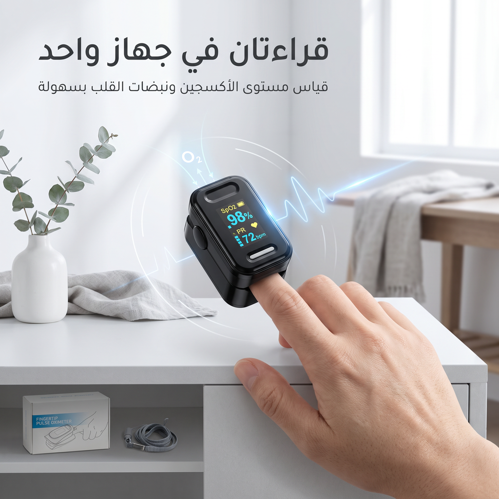 • جهاز قياس النبض وتشبع الأكسجين