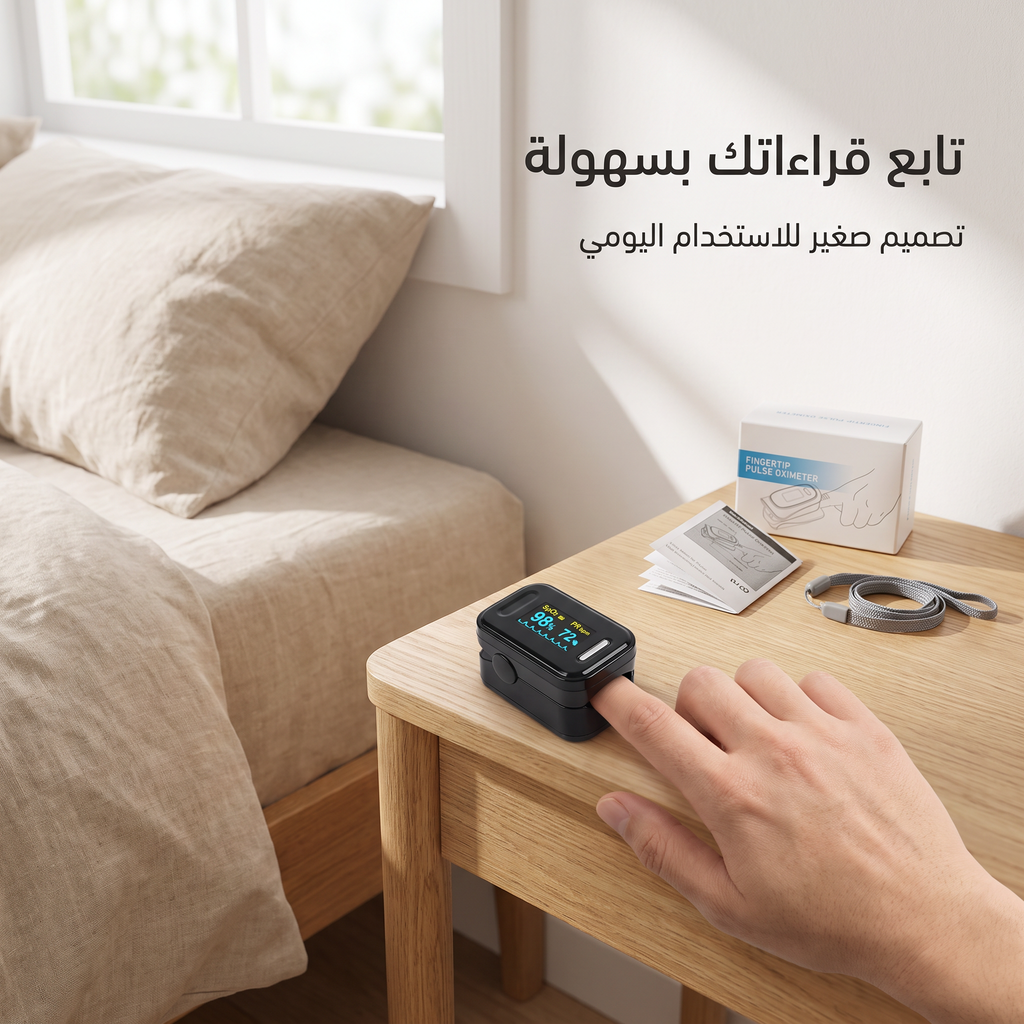 • جهاز قياس النبض وتشبع الأكسجين