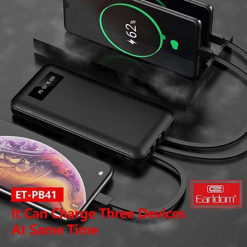 • EARLDOM PB41 Power Bank 10000 MAH Built in cables