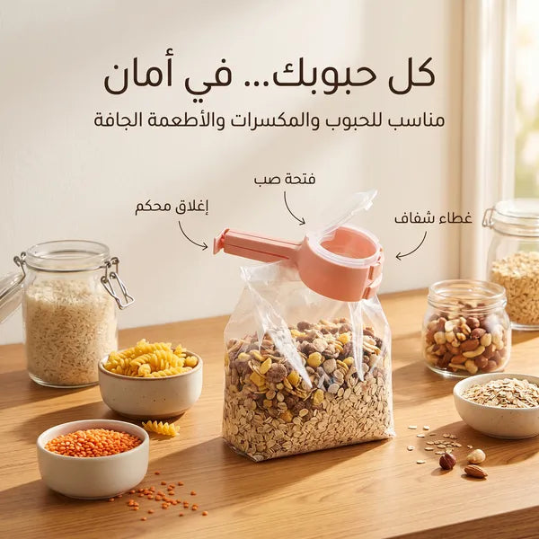 ملاقط إغلاق الأكياس مع فوهة سكب( 2 قطع )