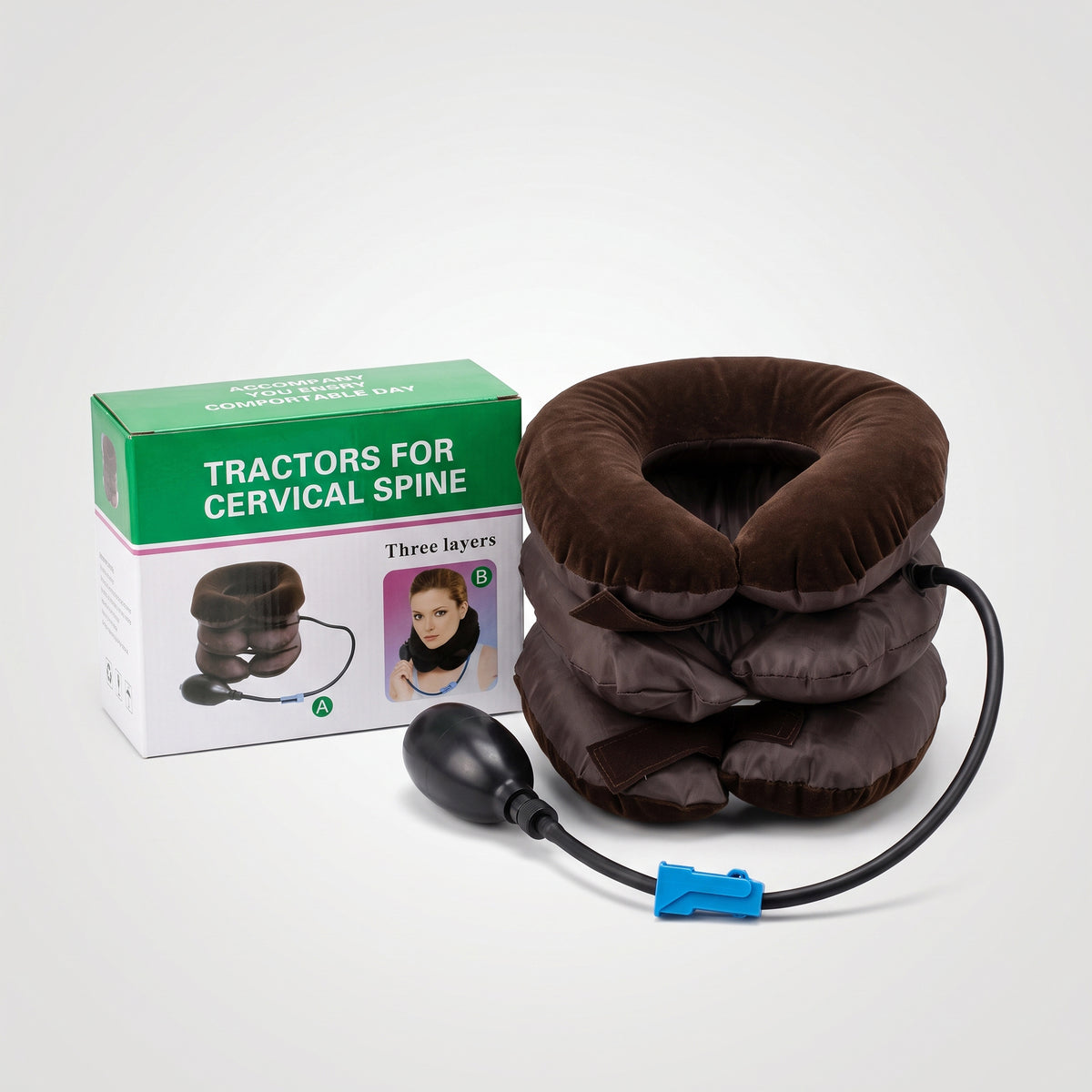 Inflatable neck pillow from سوق الأمانة, providing comfortable support for travel or relaxation.