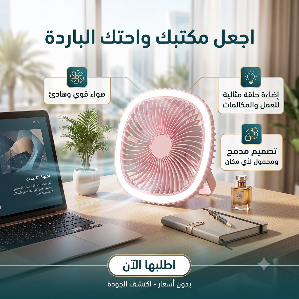 مروحة سقف مضيئة متنقلة