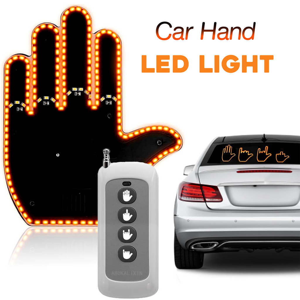 Car hand LED light accessory in black with flexible arm for interior or exterior vehicle lighting, designed for car customization.