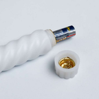 LED candle set with three decorative candles in neutral tones, perfect for home decor and ambiance.