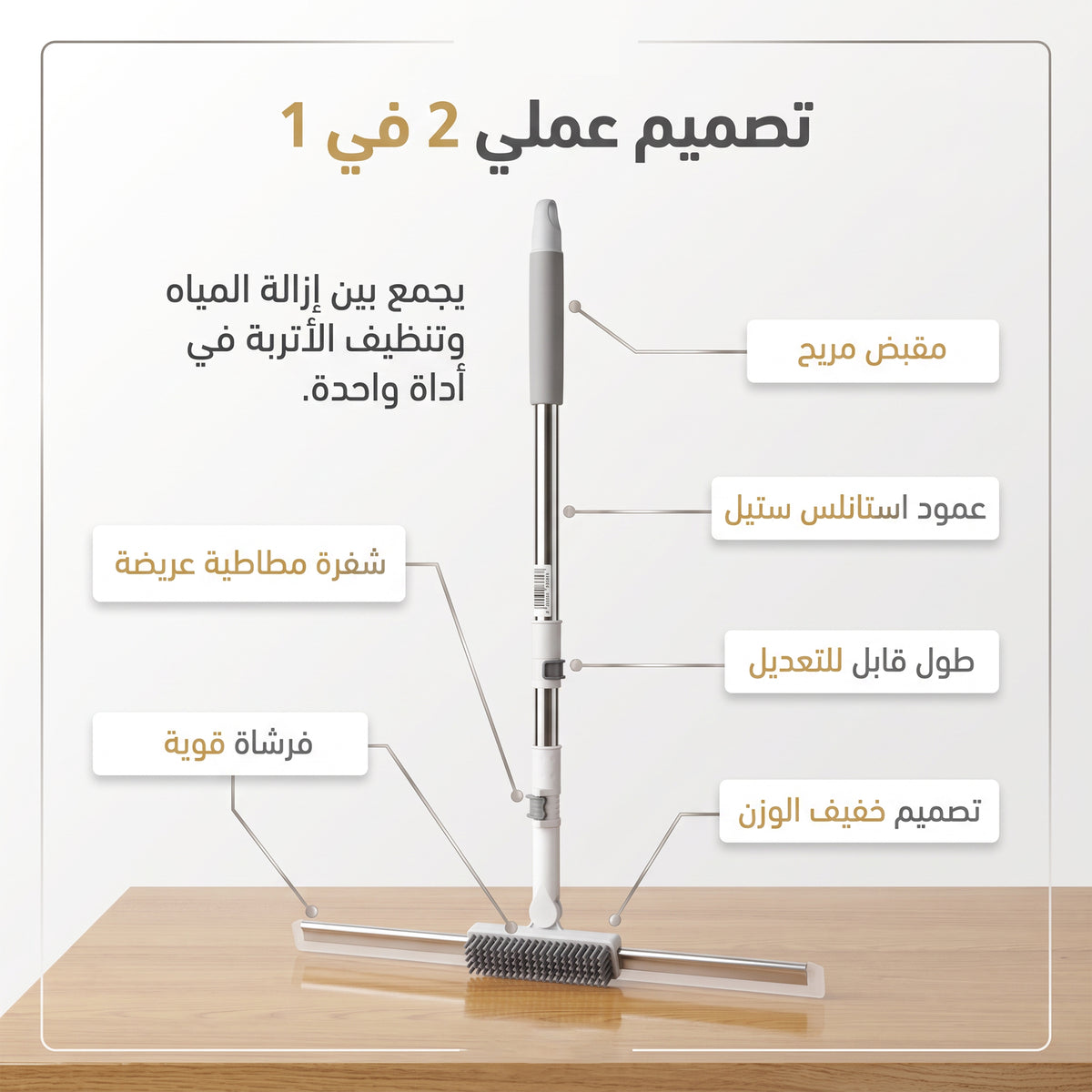 فرشاة تنظيف الأرضيات والجدران 2 في 1