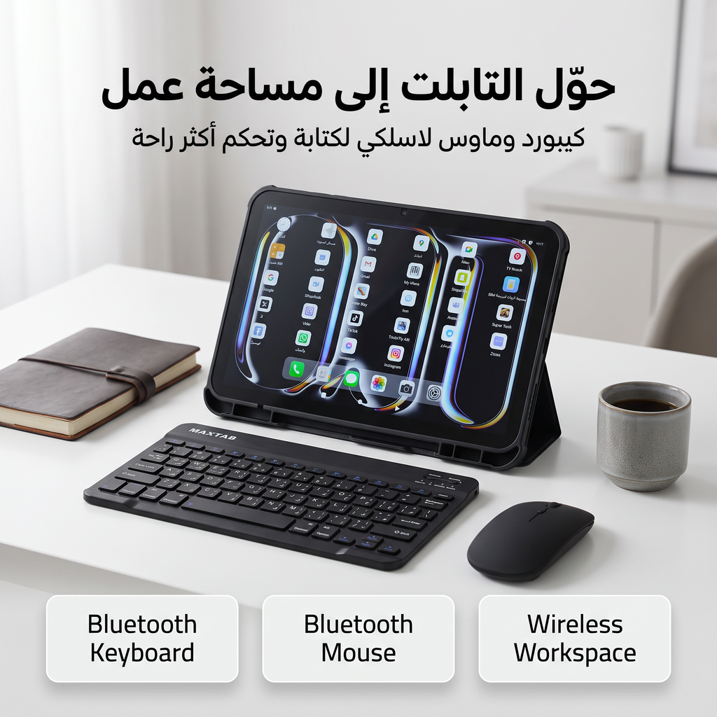 تابلت 12 بوصة MAXTAB 70 Pro (ضمان عام ) بكيبورد و ماوس بلوتوث + مجموعة هدايا