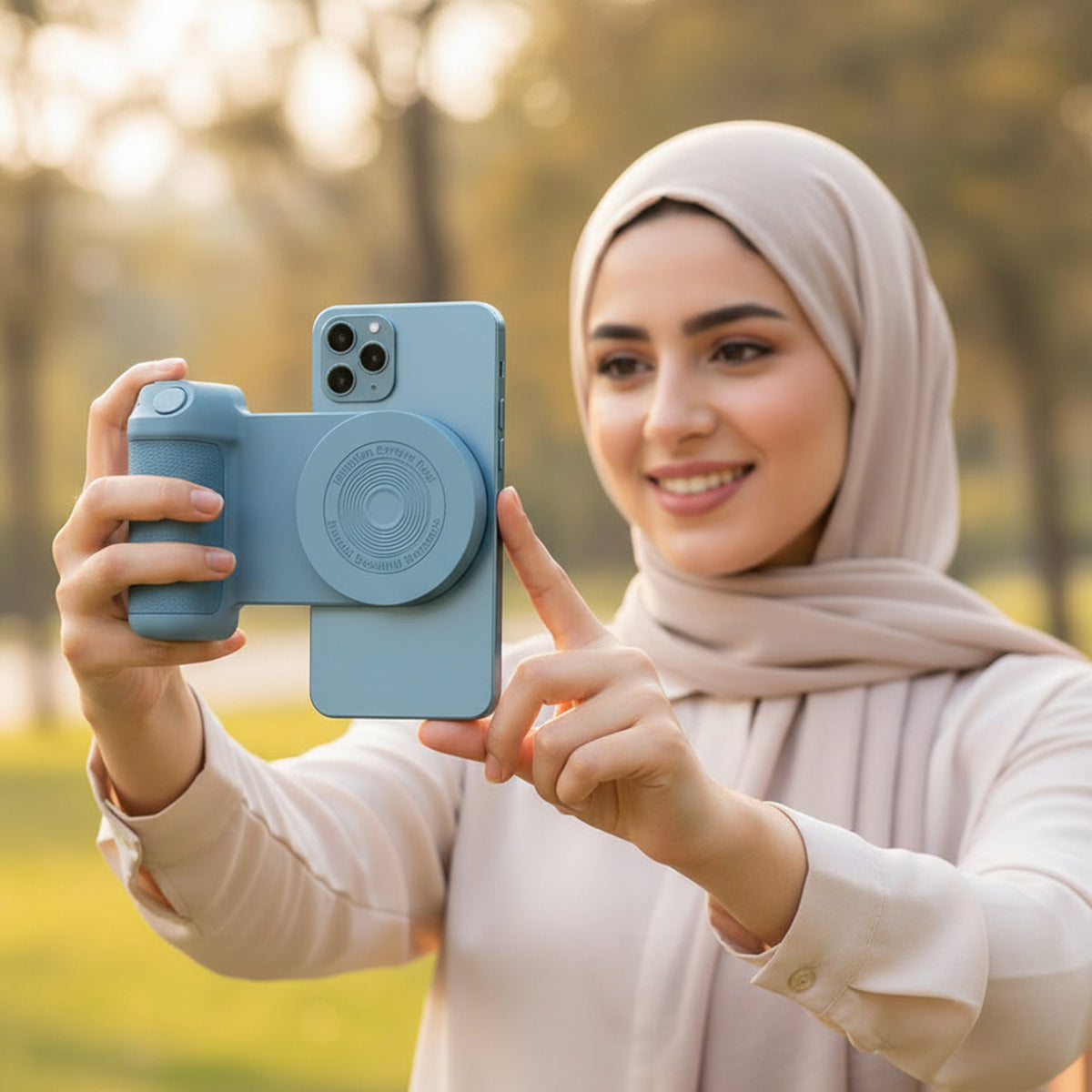 شاحن لاسلكي للجوال مع حامل تصوير مغناطيسي