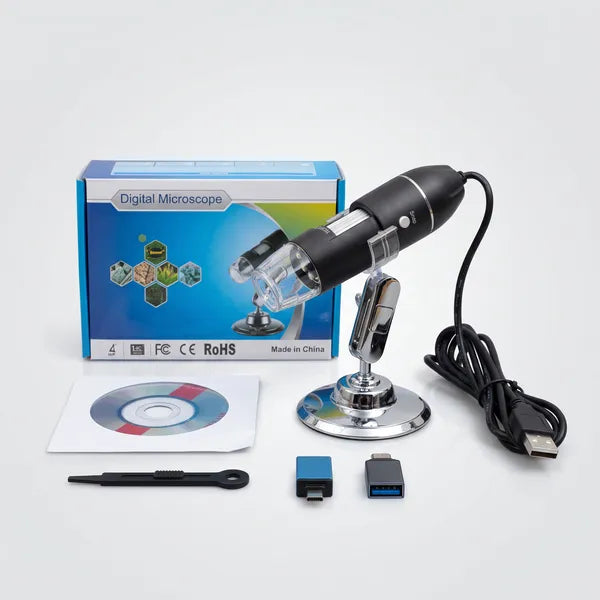 portable hd digital microscope USB electronic magnifier ضمان عام