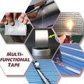 Silver rubber adhesive tape, 10 meters long, shown in a close-up image, ideal for home repair and sealing projects.