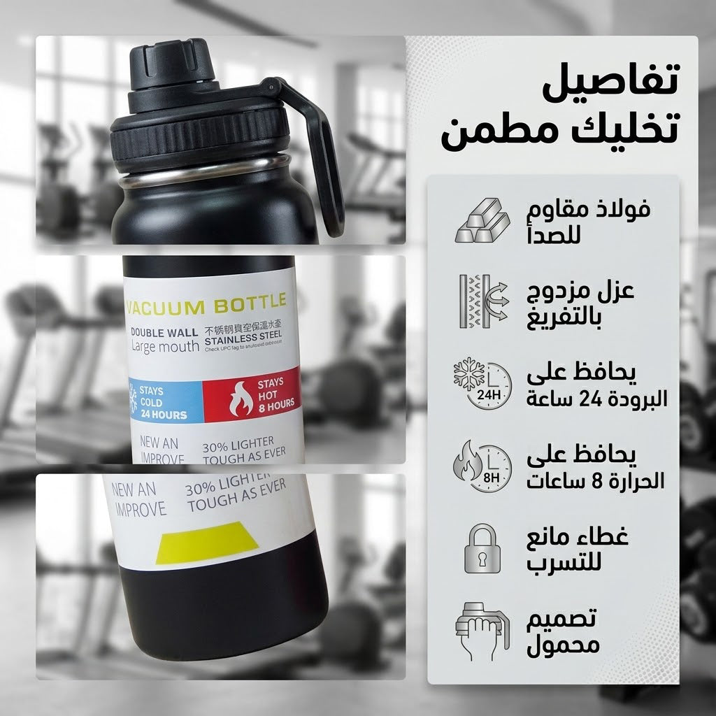 شنطة زجاجة مغناطيسية لجيم + زجاجة جيم هدية