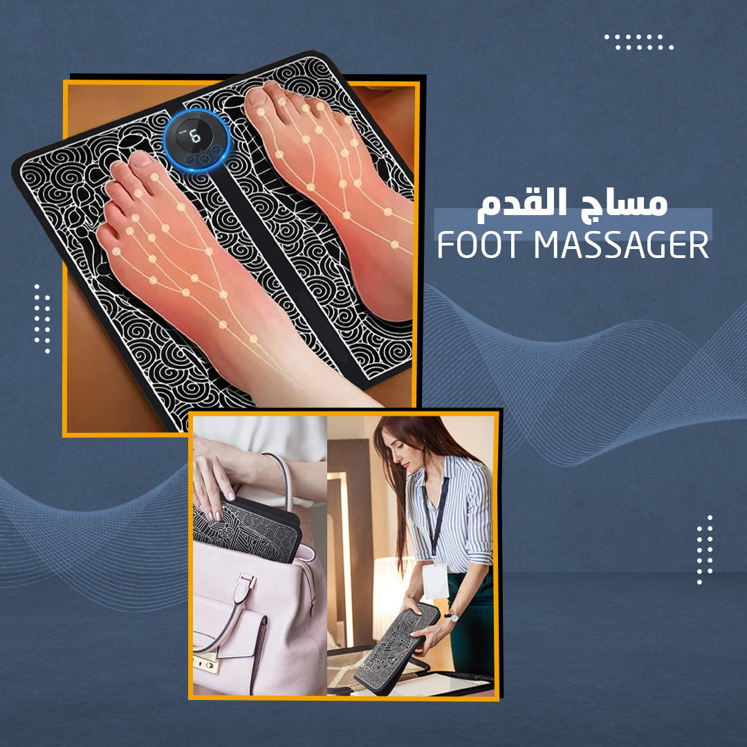 Foot massage device from سوق كوم featuring a compact design, with massage rollers and controls for soothing foot relief.