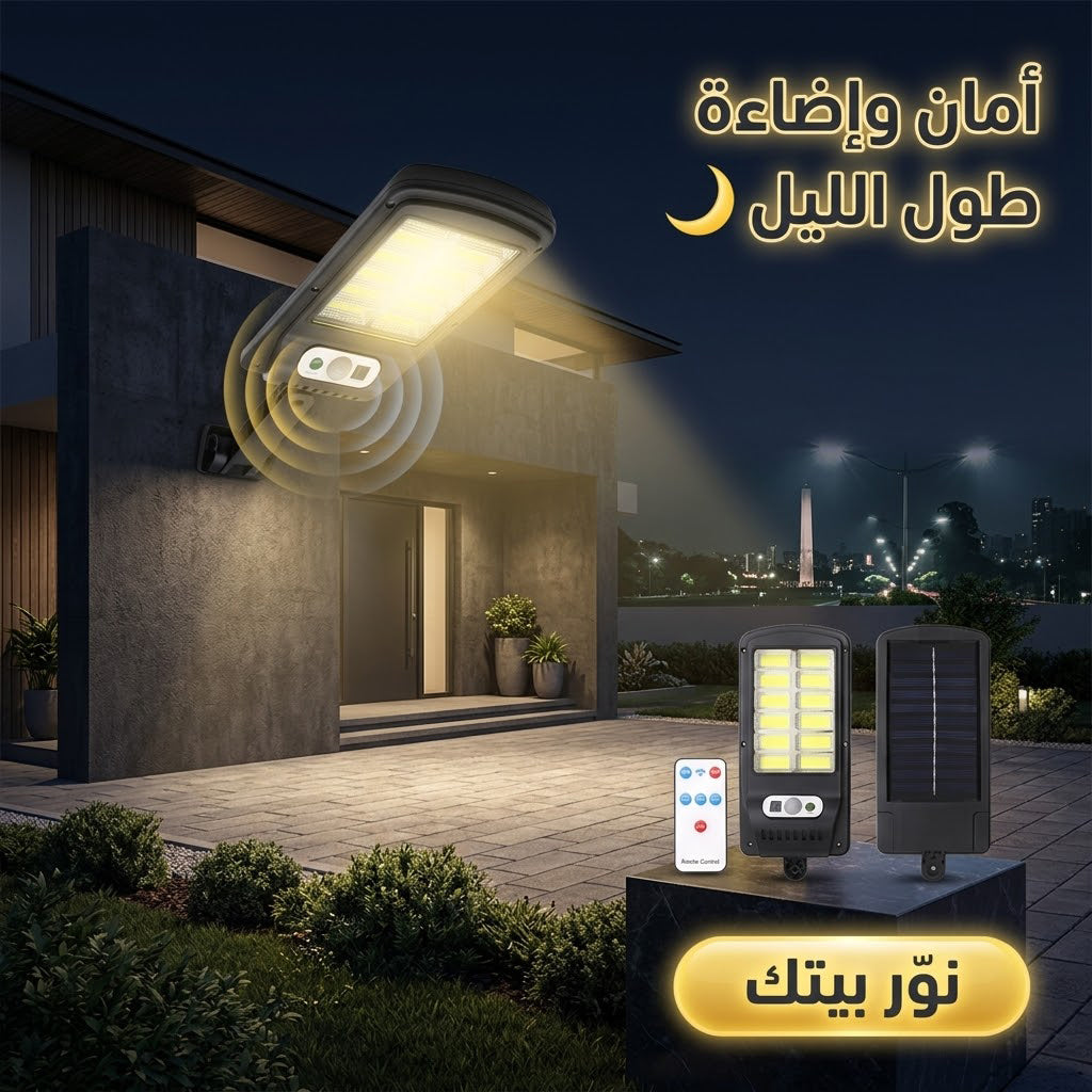 • كشاف 12 لمبة الحديث يعمل بالطاقة الشمسية
