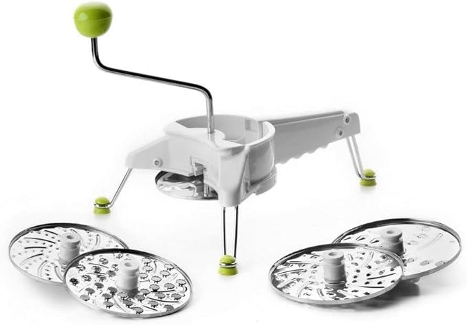 Modern 3-in-1 kitchen cutter tool in use, showcasing versatile blades for slicing, chopping, and dicing in a sleek design.