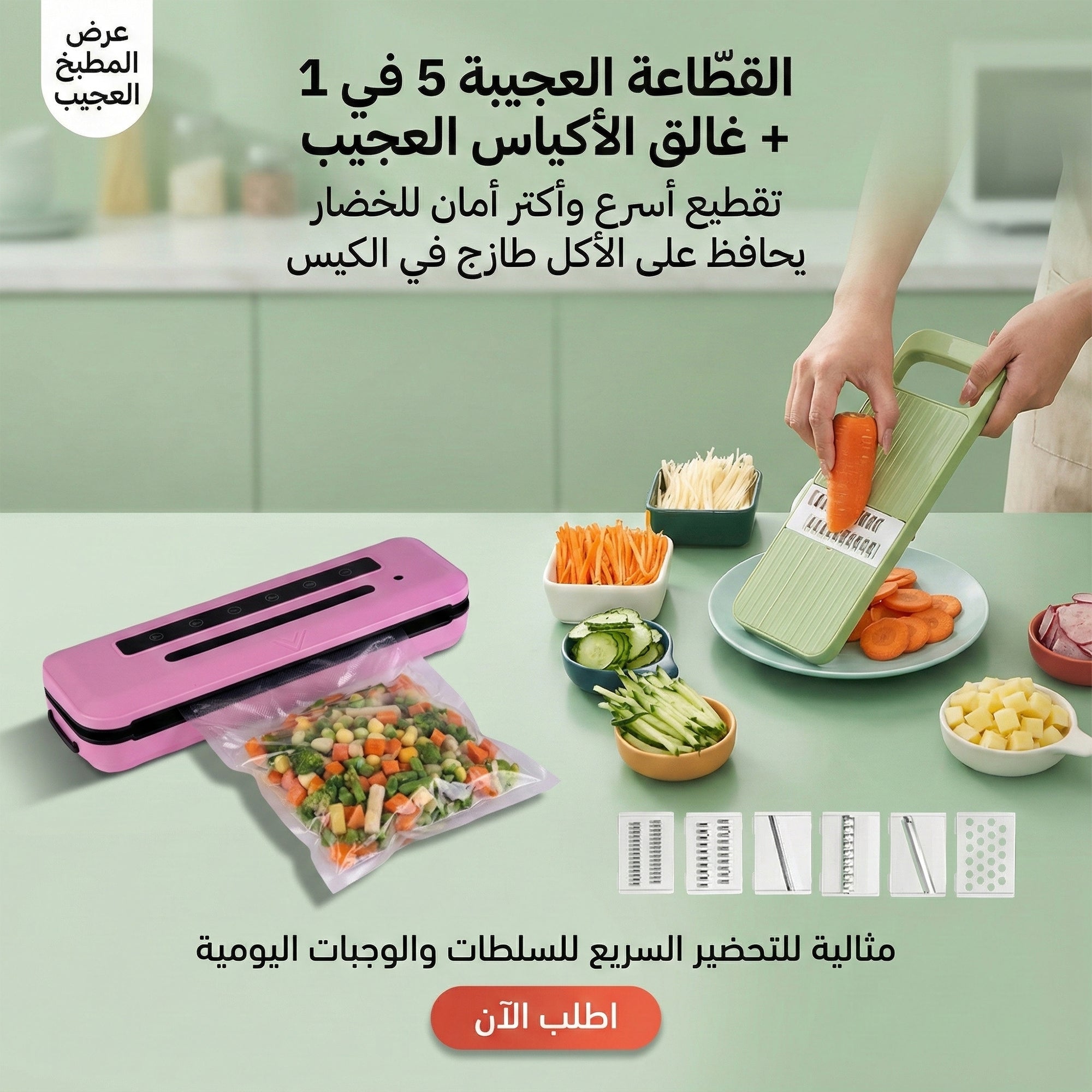 عرض االقطاعة العجيبة 5 في 1 مع غالق الأكياس العجيب