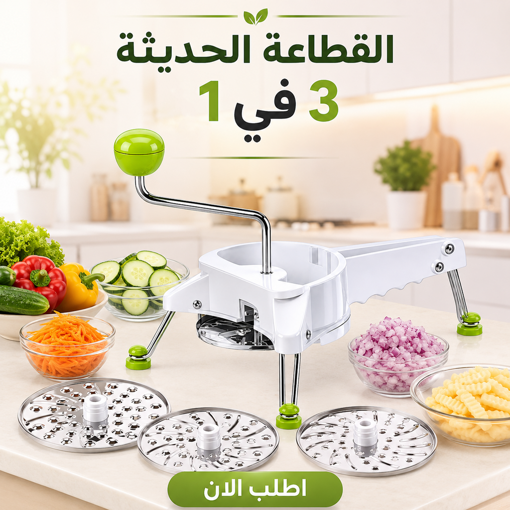 Modern 3-in-1 cutting tool from سوق كوم, featuring multiple blades for versatile kitchen slicing and chopping.