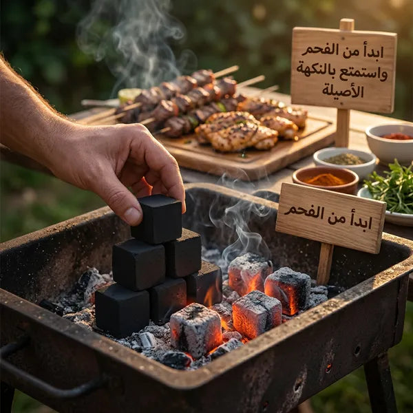 فحم جوز الهند الطبيعي مكعبات سريع الاشتعال 72 قطعة - 1 كجم DLC