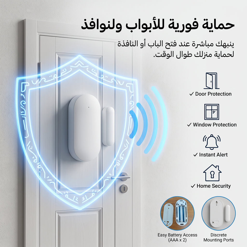 • حساس واي فاي ذكي للنوافذ والأبواب ضد السرقة