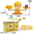 Educational number balance toy for children, featuring colorful numbers and scales to promote learning and play.