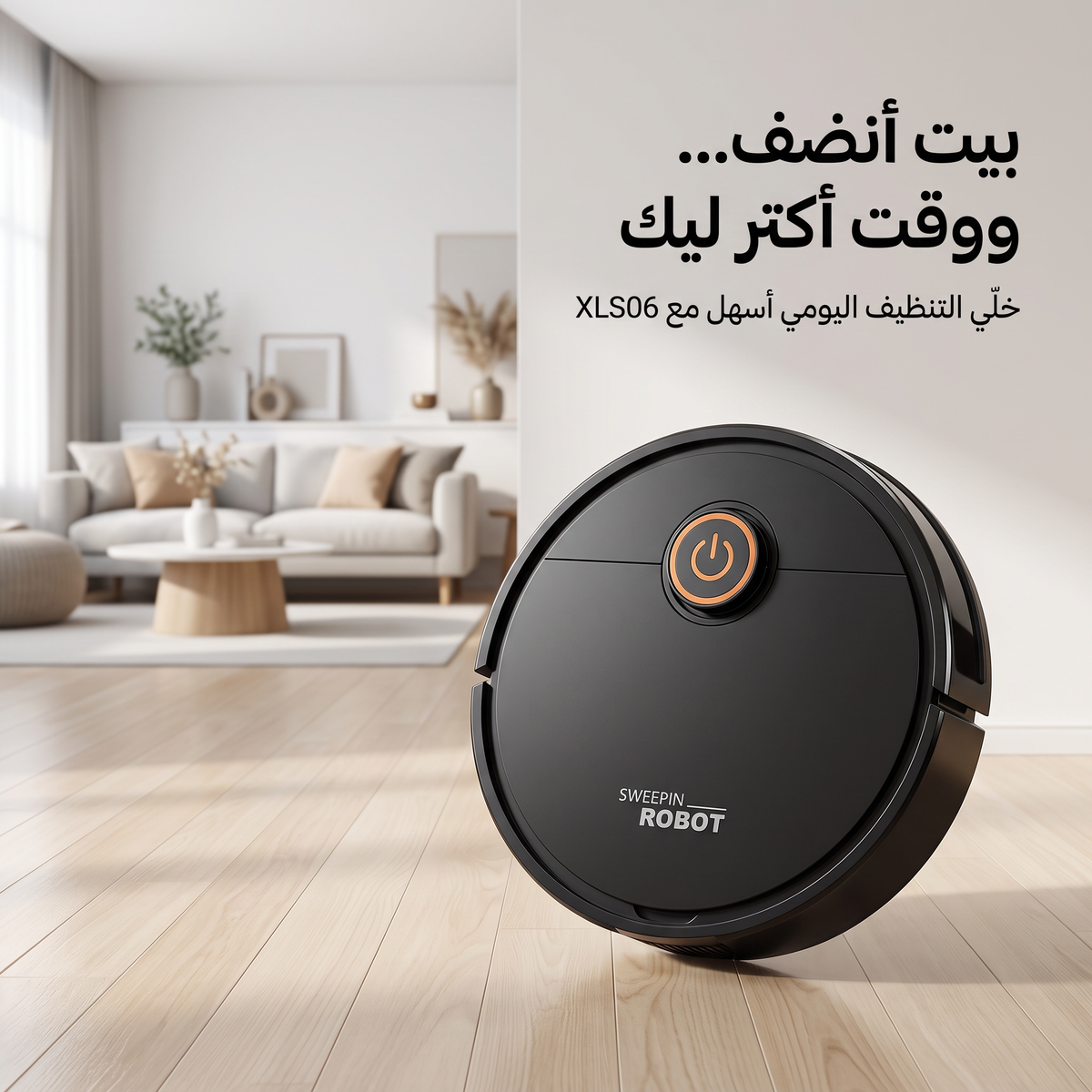 مكنسة روبوت ذكية للكنس والمسح 2 في 1 (بدون مجهود  )